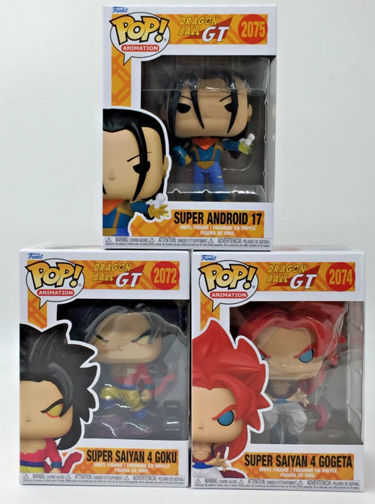 Funko Pop! Dragon Ball GT Goku #2072 Gogeta #2074 Android 17 #2075 Set of 3 -  BigGreenBear.com Pokemon card 49.99 USD Big Green Bear