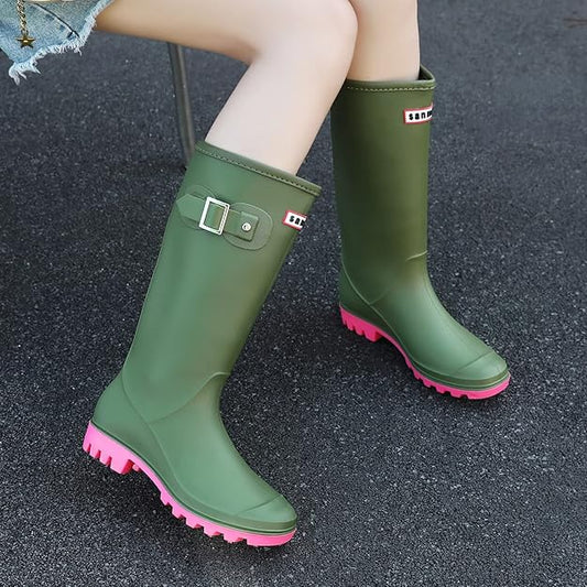 Rain Boots for Women, Waterproof Knee-high Rubber Boots, Comfortable -  BigGreenBear.com clothing 46.00 USD Big Green Bear