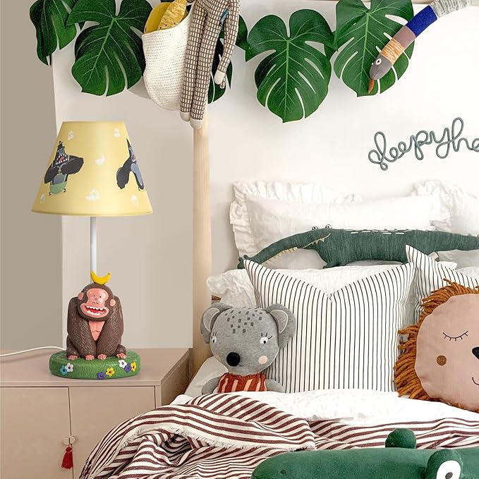 Adorable Chimpanzees Style Bedside Kids Table Lamp, 16 Inch Desk Lamp -  BigGreenBear.com Lighting 29.99 USD Big Green Bear