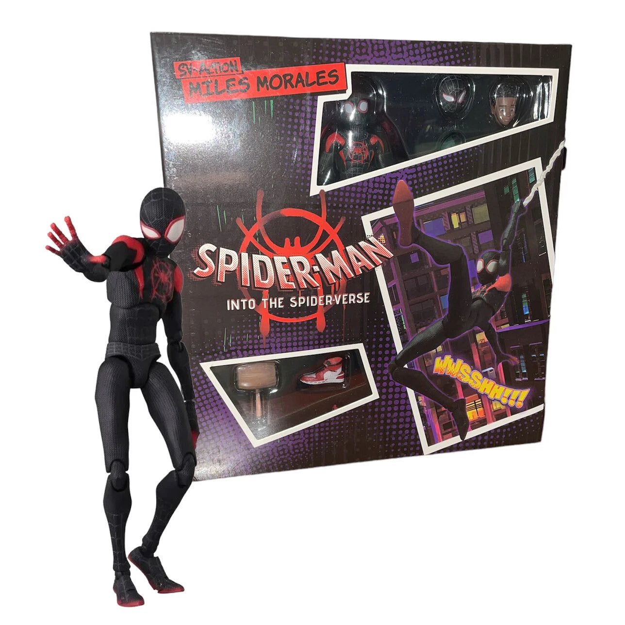 Spider-Man Action Figure Miles Morales Into The Spider Verse Toy Gift With Box