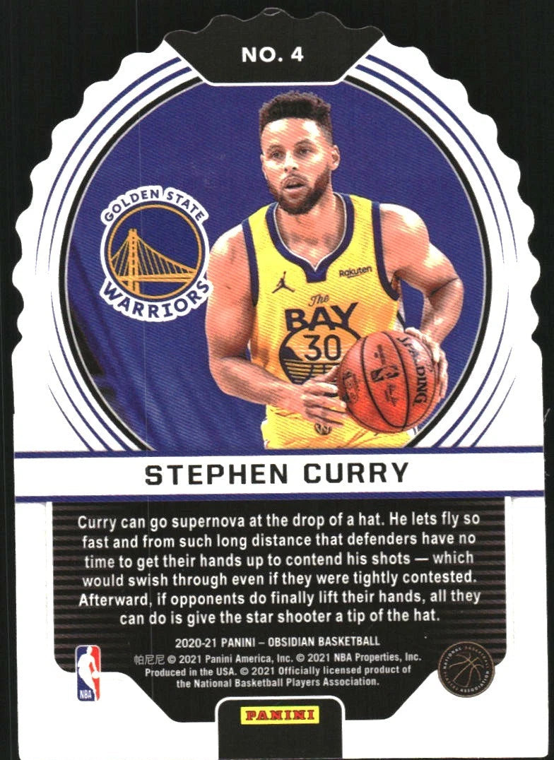 2020-21 Panini Obsidian Supernova Electric Etch Green Flood #4 Stephen Curry