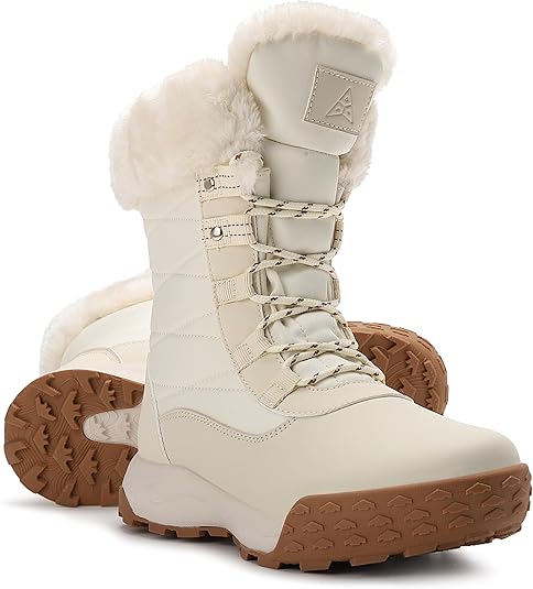 Womens Snow Boots with Insulated Sole, Lightweight Warm Cozy Winter Booties -  BigGreenBear.com boots 69.00 USD Big Green Bear