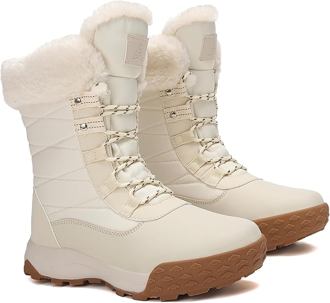 Womens Snow Boots with Insulated Sole, Lightweight Warm Cozy Winter Booties -  BigGreenBear.com boots 69.00 USD Big Green Bear