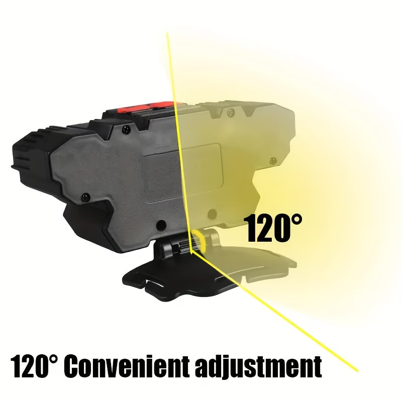 Glowing tool with a 120-degree adjustment feature on a white background