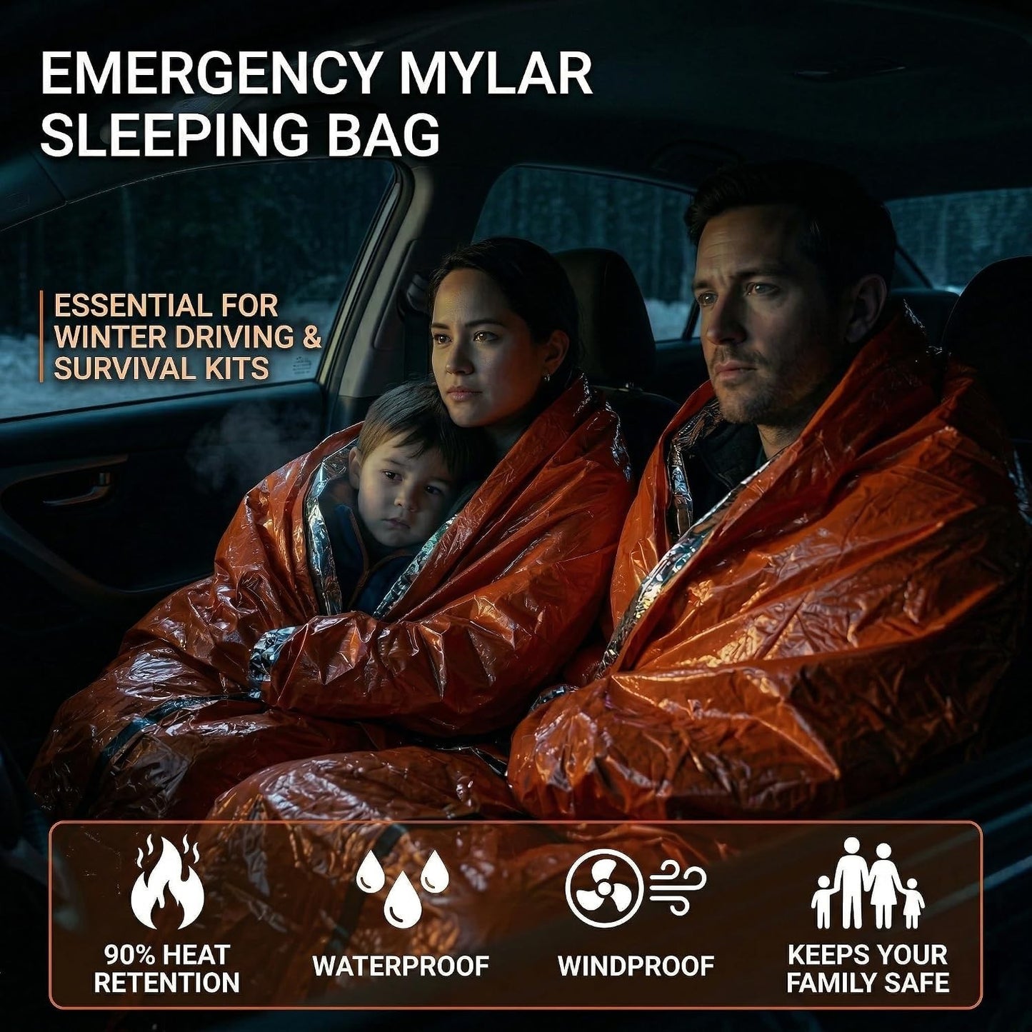 Thermal Emergency Sleeping Bag 2-Pack for Survival