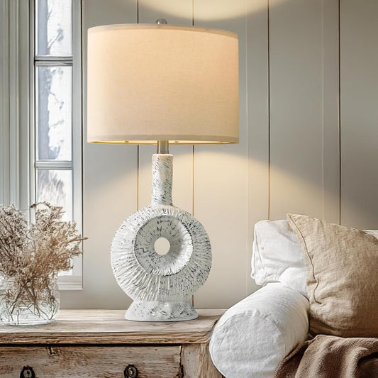 New-26.75" Ceramic Table Lamp Farmhouse Rustic Boho Retro Modern -  BigGreenBear.com table lamp 59.99 USD Big Green Bear
