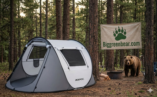 Instant 2-Person Waterproof Tent with Porch (Grey)