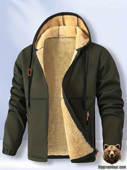 Men's Heavy Sherpa Lined Fleece Jacket | Big Green Bear