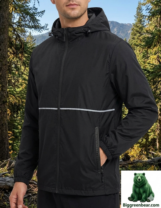 Men's Waterproof Lightweight Rain Jacket with Hood | BGB