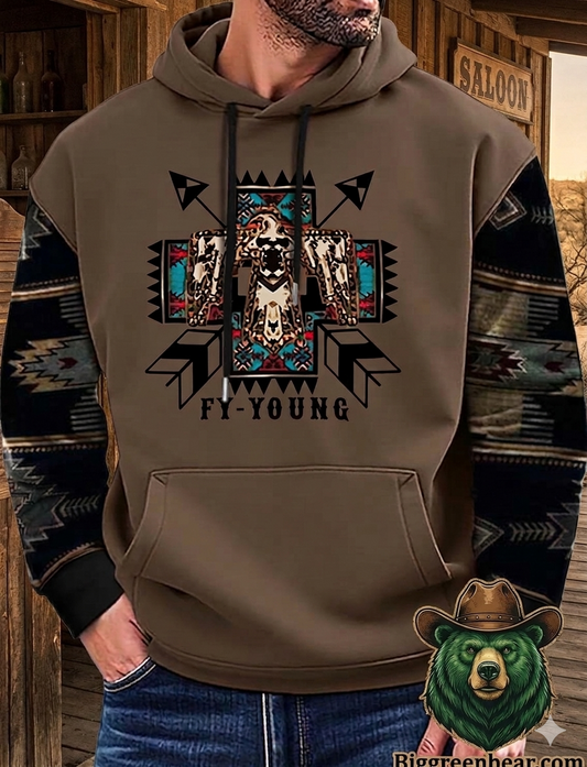 Men's Western Cowboy Hoodies | Graphic Outdoor Pullovers