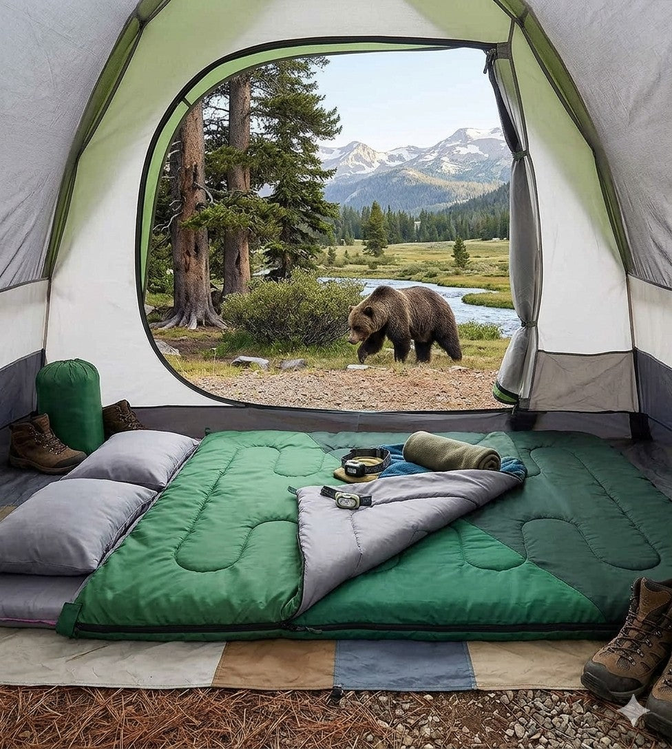Green Sleeping bag Big green bear
