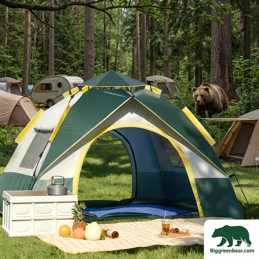 1-2 Person Instant Pop Up Camping Tent (Green)