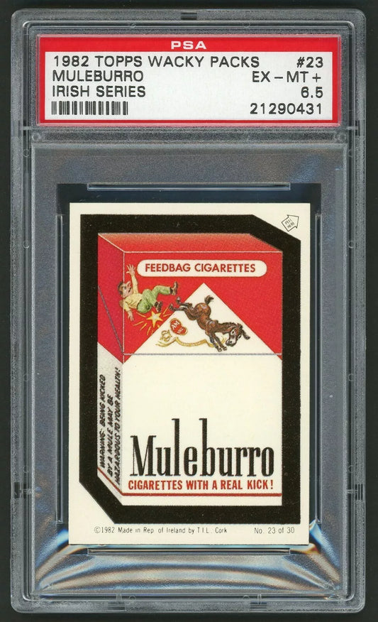 1982 / 85 Topps Wacky Packages Sticker Irish Series #23 Muleburro PSA 6.5