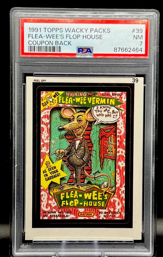 1991 Topps Wacky Packages Sticker #39 Flea-Wee Vermin PSA 7