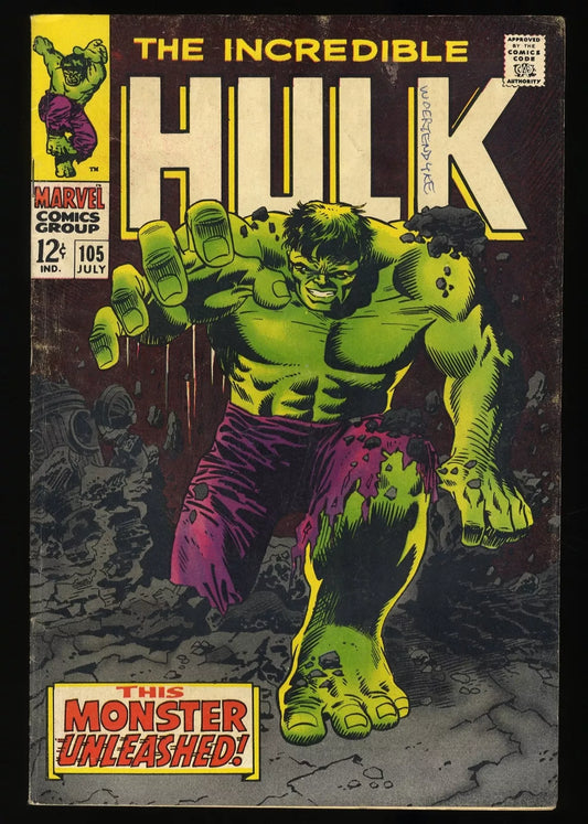 Incredible Hulk #105 1st Appearance Missing Link! Marvel 1968