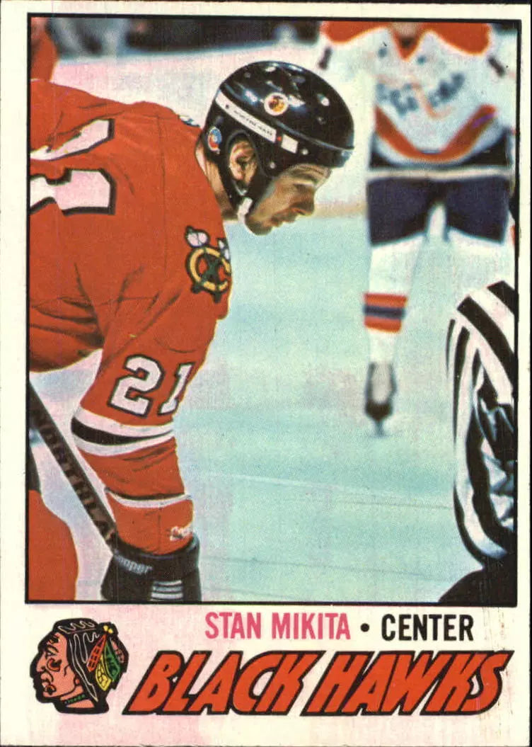 1977-78 Topps Chicago Blackhawks Hockey Card #195 Stan Mikita - NM