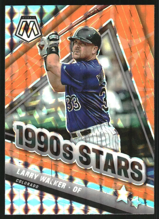 2022 Panini Mosaic Mosaic Reactive Orange #294 Larry Walker