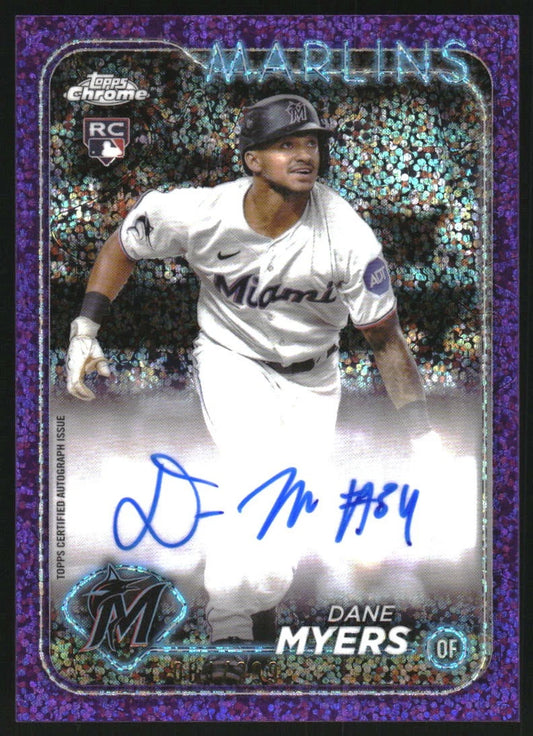 2024 Topps Chrome Rookie Autographs Purple Speckle #RADMY Dane Myers Auto /299