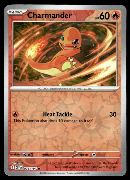 2023 Charmander Common #26 Reverse Holo Foil