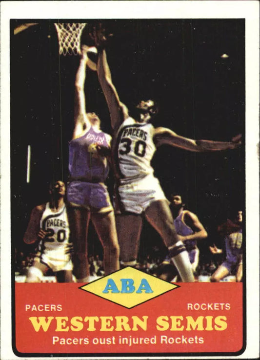 1973-74 Topps #202 ABA Western Semis/Pacers Oust/Injured Rockets