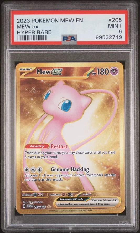 PSA 9 MINT Mew ex Ultra Rare 205/165 Gold Scarlet & Violet 151 Pokemon TCG