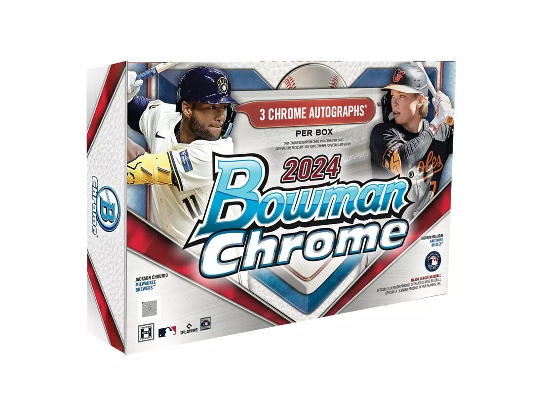 2024 BOWMAN CHROME BASEBALL HOBBY HTA BOX - 3 AUTOS/BOX