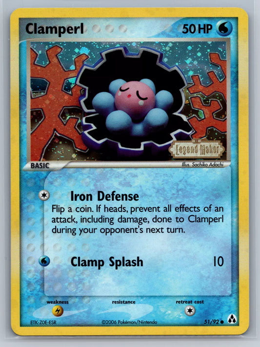 Clamperl 51/92 Reverse Holo EX Legend Maker Pokemon 2006