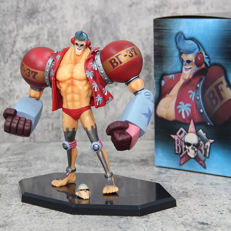 One Piece Franky Double Headed Anime Figure Ornament PVC Collection Toy Gift Box