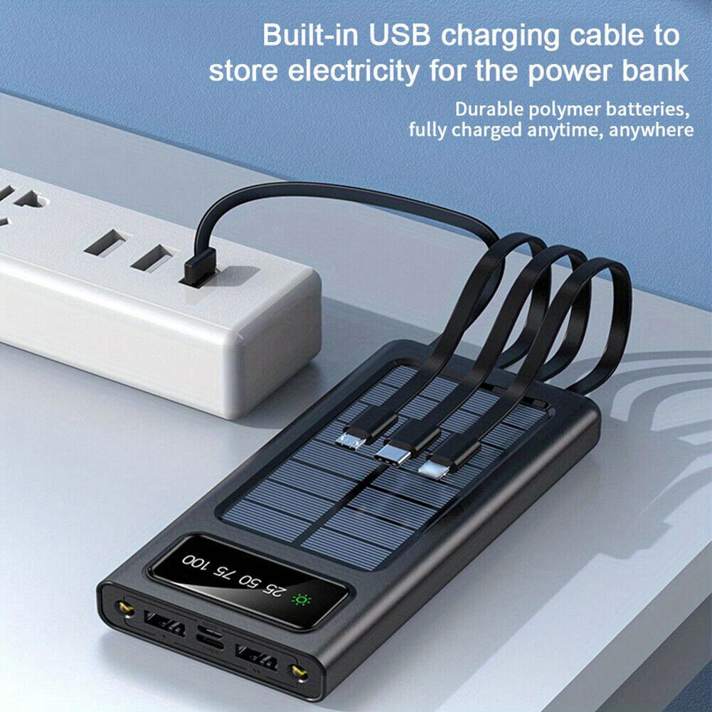 2025 Super 40000000mAh Solar Power Bank 4 USB Portable Charger For Cell Phone