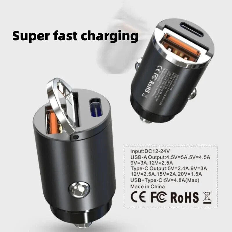2 Port USB Super Fast Car Charger Adapter For iPhone Samsung Android Cell Phone