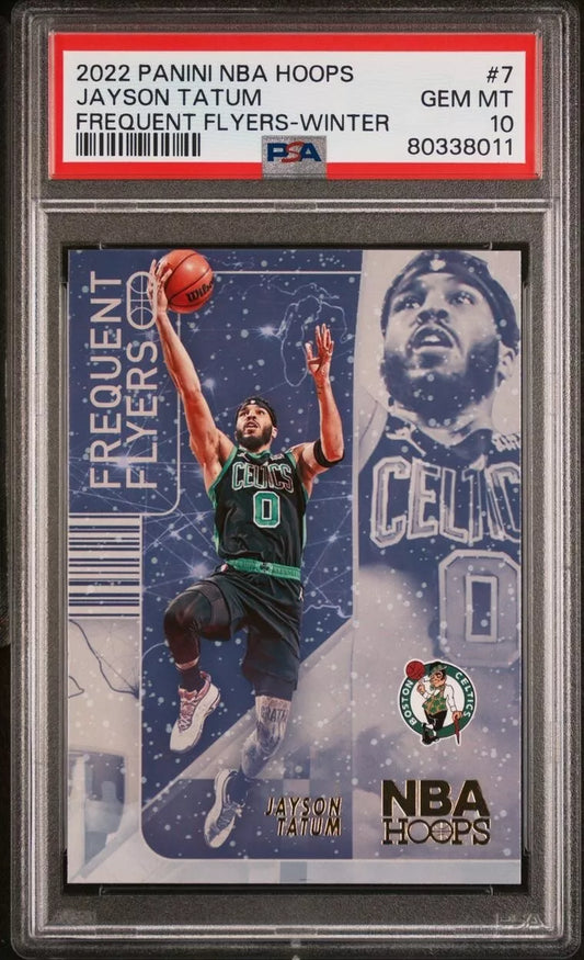 2022 Panini NBA Hoops JAYSON TATUM #7 PSA 10 WINTER - FREQUENT FLYERS