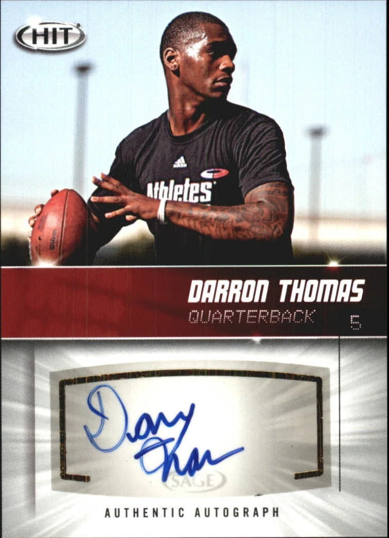 2012 SAGE HIT Autographs #A105 Darron Thomas -  BigGreenBear.com Football card 2.99 USD