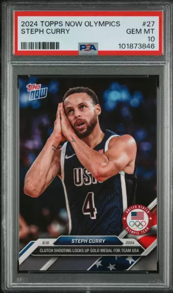 2024 Topps Now Olympics Steph Curry #27 "Night Night" PSA 10