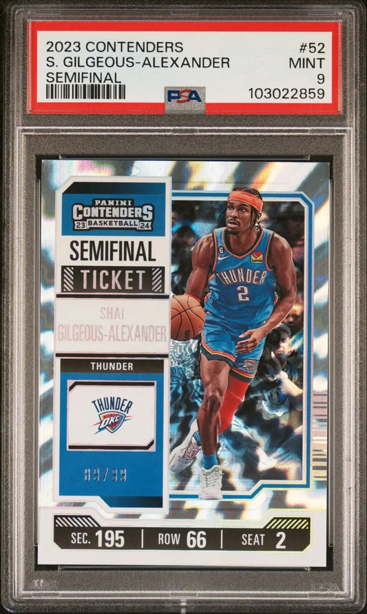 Shai Gilgeous-Alexander 2023-24 Contenders Semi-Finals Ticket 89/99 PSA 9