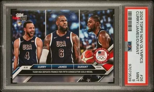 2024 Topps Now Olympics #26 Stephen (Steph) Curry LeBron James Kevin Durant