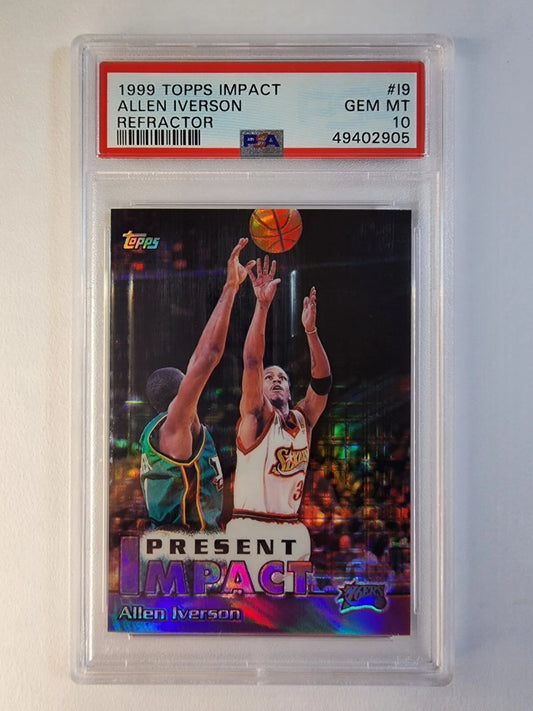 PSA 10 1999-00 Topps Impact Allen Iverson Refractor #19 -  BigGreenBear.com trading cards 595.00 USD Big Green Bear