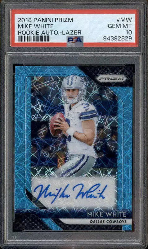 2018 Panini Prizm Rookie Autograph Lazer Mike White RC Auto PSA 10