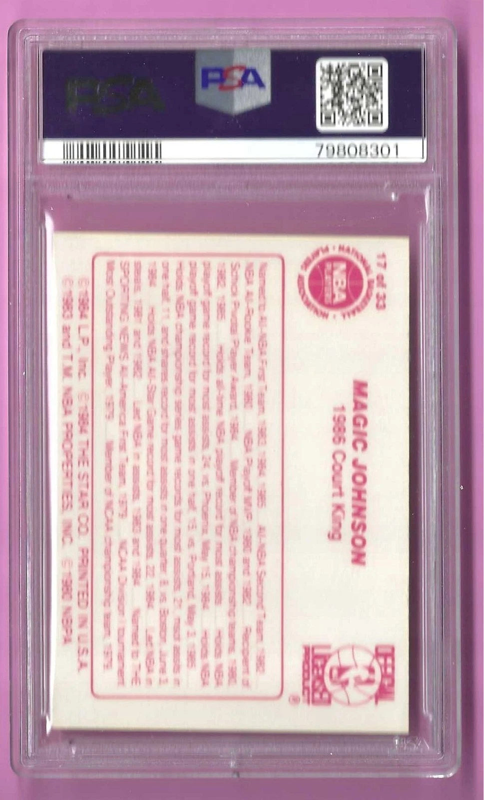 Star '86 Magic Johnson 1986 Court Kings 1985-86 CD #17 of 33 -  BigGreenBear.com Basketball cards 99.00 USD Big Green Bear