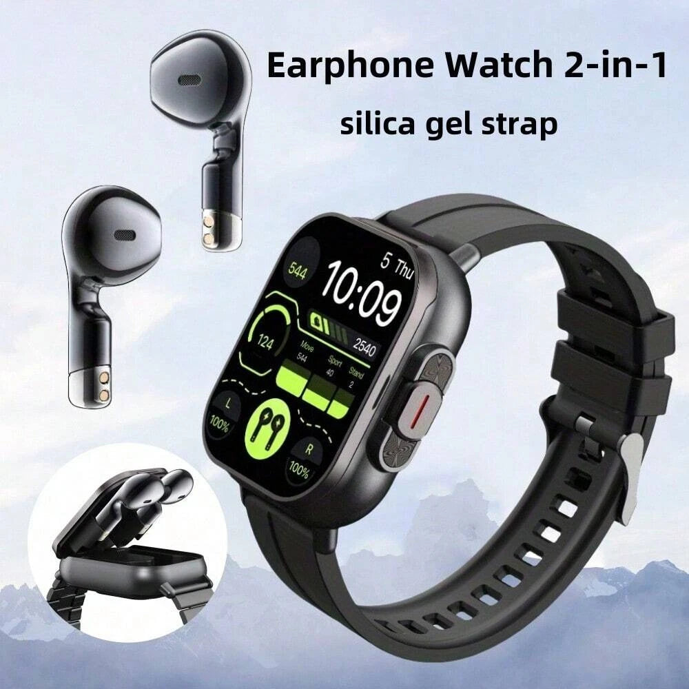 D8 2-In-1 Smartwatch with Headphone 2" Bt Call NFC Sleep Monitor Smart Watch Earbuds Compatible With iPhone Android -  BigGreenBear.com SMART WATCH 34.50
