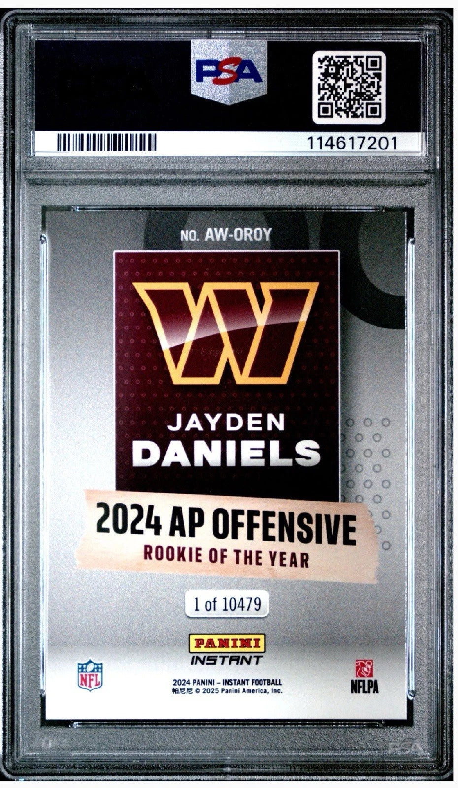 Jayden Daniels 2024 Panini Instant Rookie Award Winners #AW-OROY PSA 10 Gem Mint -  BigGreenBear.com Football card 59.99 USD Big Green Bear