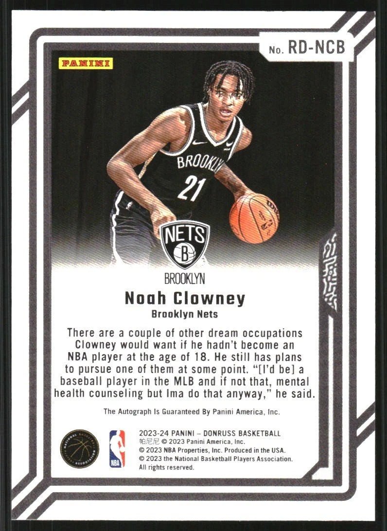 2023-24 Donruss Rookie Dominators Autographs #2 Noah Clowney Auto /99 -  BigGreenBear.com Basketball cards 19.99 USD Big Green Bear