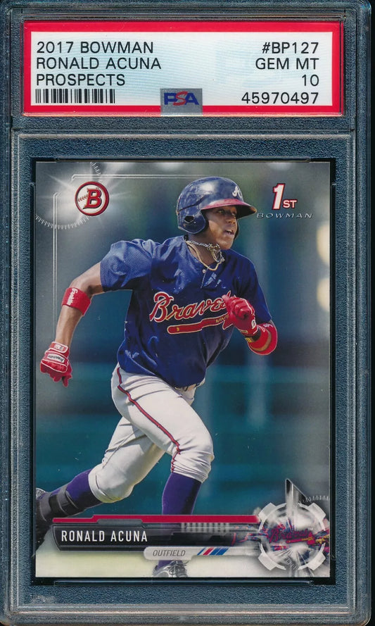 PSA 10 RONALD ACUNA JR. 1st 2017 Bowman Paper Braves Rookie Card RC GEM MINT