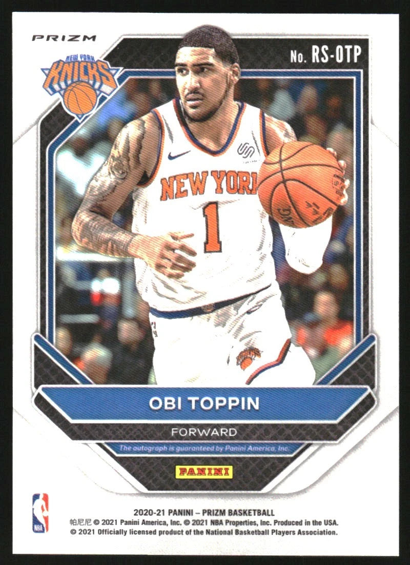 2020-21 Panini Prizm Rookie Signatures Prizms Silver #46 Obi Toppin Auto -  BigGreenBear.com Basketball cards 24.50