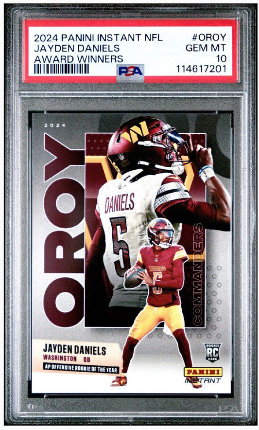 Jayden Daniels 2024 Panini Instant Rookie Award Winners #AW-OROY PSA 10 Gem Mint -  BigGreenBear.com Football card 59.99 USD Big Green Bear