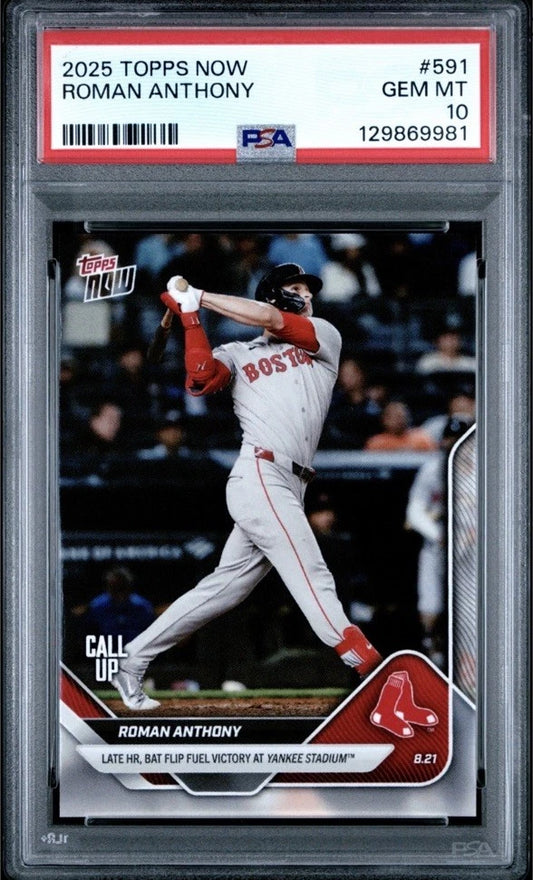 2025 Topps Now Roman Anthony #591 RC Rookie CALL-UP PR /4917 PSA 10 -  BigGreenBear.com trading cards 69.99 USD Big Green Bear