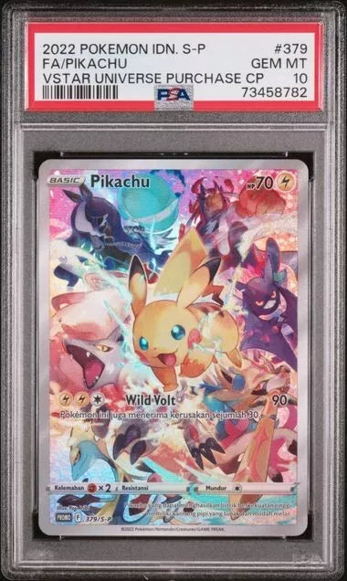 PSA 10 Gem Mint Pikachu 379 Vstar Universe Promo 2022 Pokemon Card Indonesian