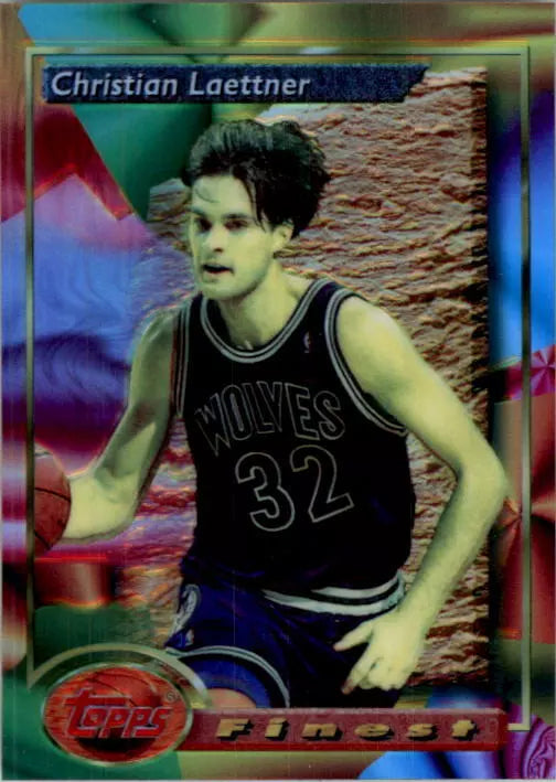 1993-94 Finest Refractors Timberwolves Basketball Card #130 Christian Laettner