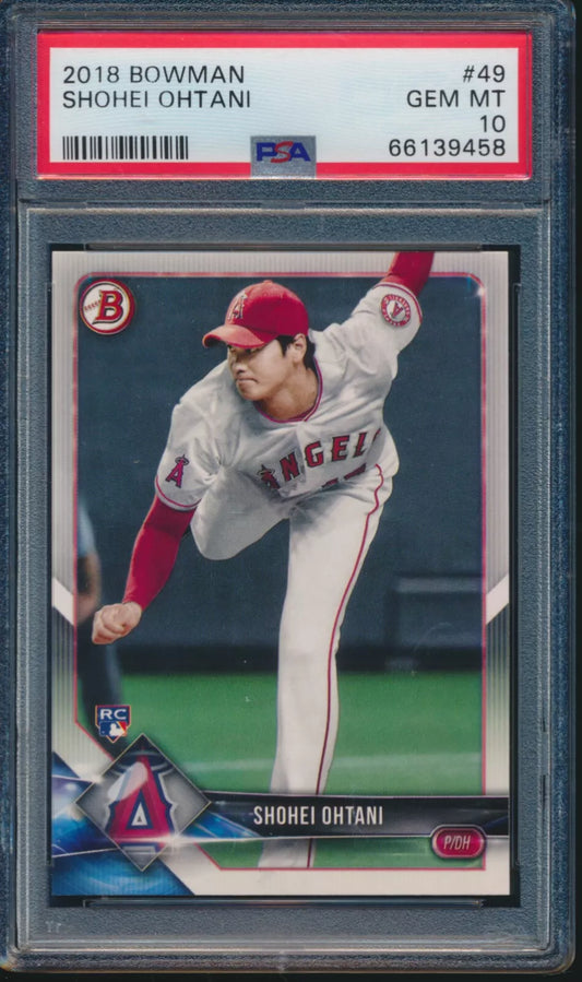 PSA 10 SHOHEI OHTANI/OTANI 2018 BOWMAN #49 ANGELS ROOKIE RC GEM MINT