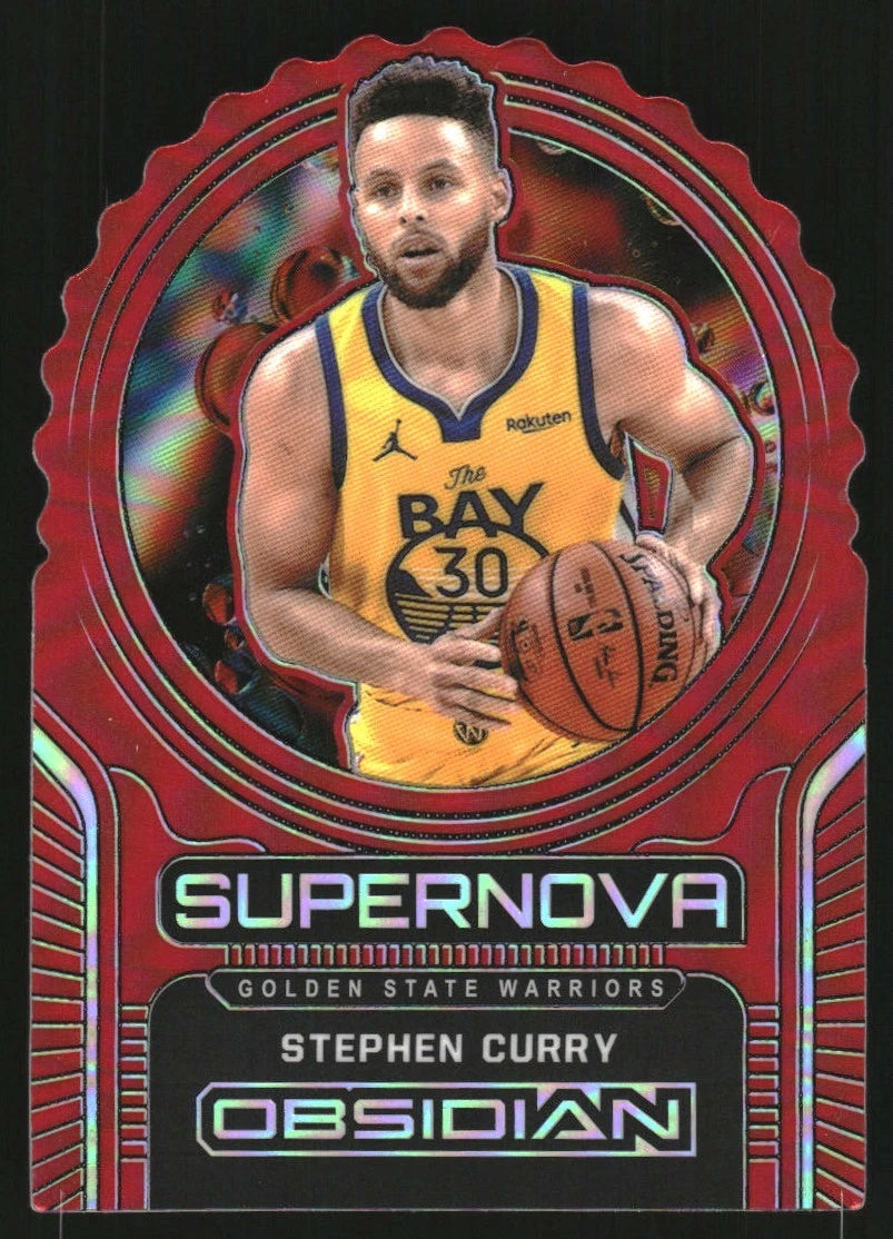 2020-21 Panini Obsidian Supernova Electric Etch Red Flood #4 Stephen Curry