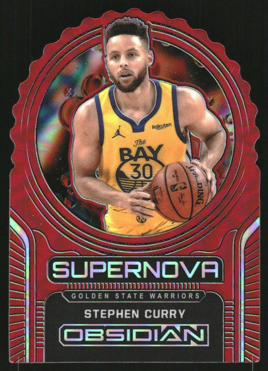 2020-21 Panini Obsidian Supernova Electric Etch Red Flood #4 Stephen Curry